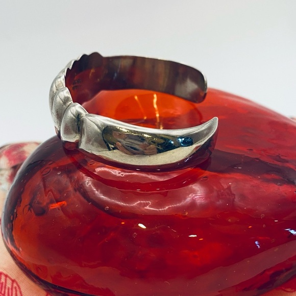 TALLERES De Los BALLESTEROS 925 Modernist CUFF BRACELET Taxco - Picture 2 of 8